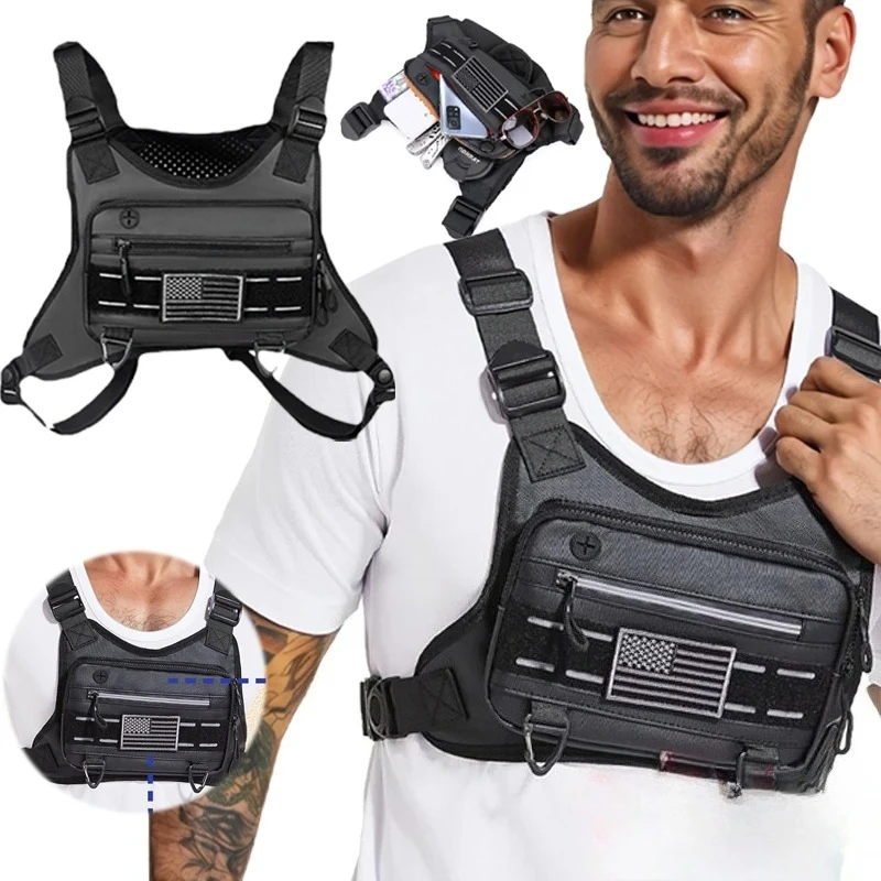 Tactical Running Vest - Waterproof Anti-Theft Chest Bag, Running Vest Bag with Adjustable Shoulder Straps
Tactical Running Vest - Waterproof Anti-Theft Chest Bag, Running Vest Bag with Adjustable Shoulder Straps