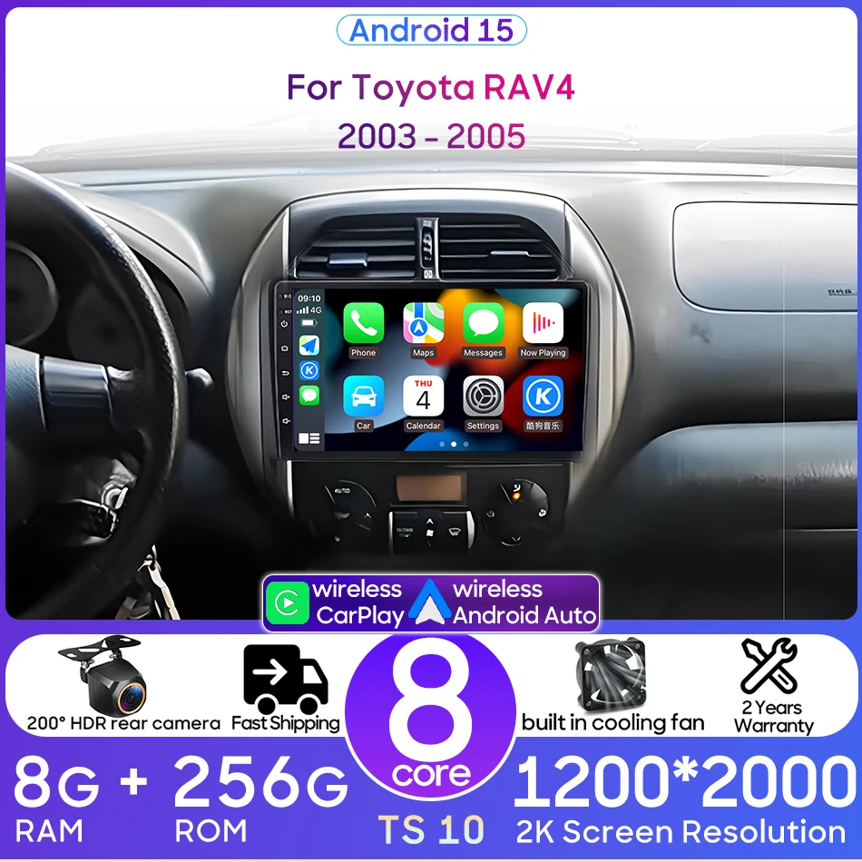 Android 15 Car Multimedia Video Radio Player For Toyota RAV4 RAV 4 2003 2004 2005 Audio Screen GPS Navigation CarPlay Auto 2din
Android 15 Car Multimedia Video Radio Player For Toyota RAV4 RAV 4 2003 2004 2005 Audio Screen GPS Navigation CarPlay Auto 2din