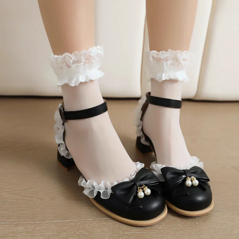 2025 Summer Cute Lace Edge Butterfly-knot Princess Sandals Pearls Pendant Block Med Heel White Pink School Big Kids Shoes 7+12
2025 Summer Cute Lace Edge Butterfly-knot Princess Sandals Pearls Pendant Block Med Heel White Pink School Big Kids Shoes 7+12