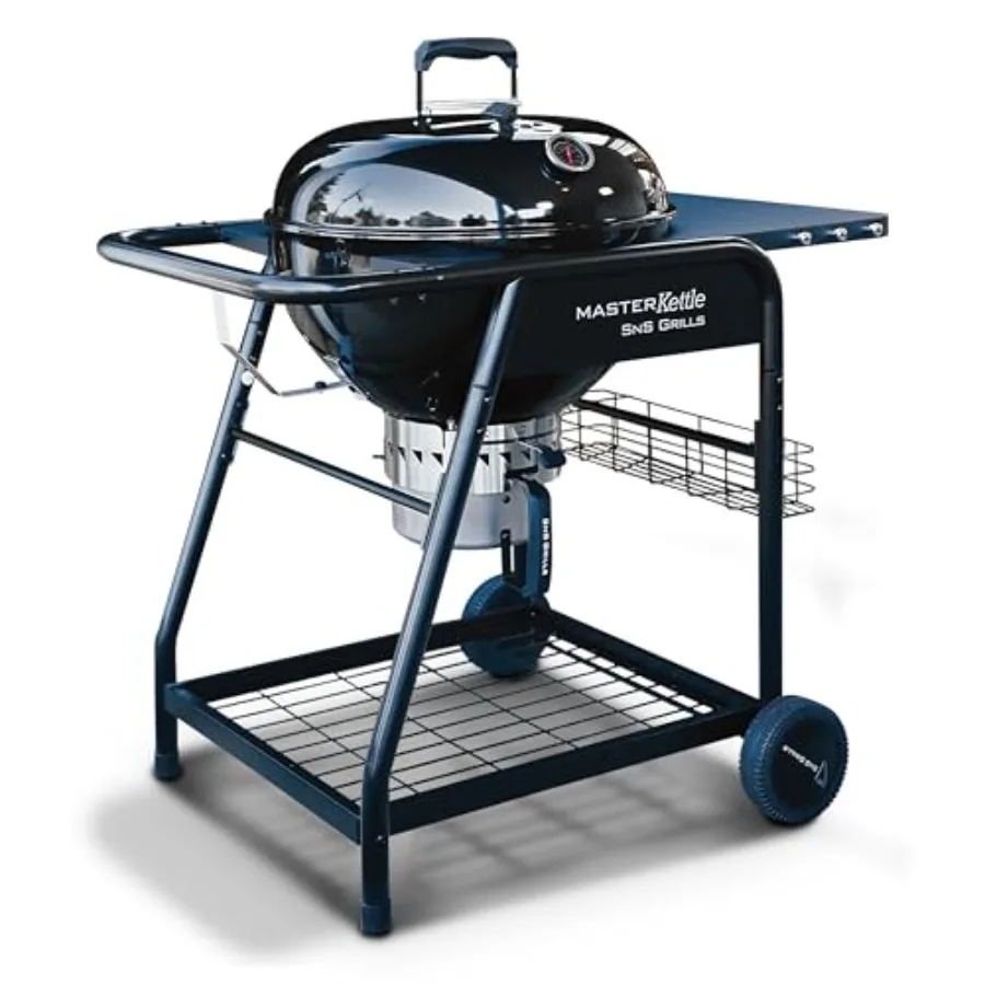 Charcoal grill and smoker for outdoor cooking, stainless steel, black, patented Slow 'N Sear Deluxe insert and EasySpin grate f
Charcoal grill and smoker for outdoor cooking, stainless steel, black, patented Slow 'N Sear Deluxe insert and EasySpin grate f