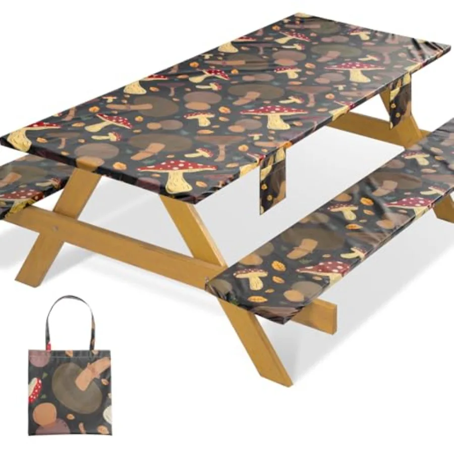 Picnic Table Cover with Bench Covers Fitted Waterproof Camping Tablecloth with Elastic for 6 Foot Rectangle Tables Outdoor Trav
Picnic Table Cover with Bench Covers Fitted Waterproof Camping Tablecloth with Elastic for 6 Foot Rectangle Tables Outdoor Trav