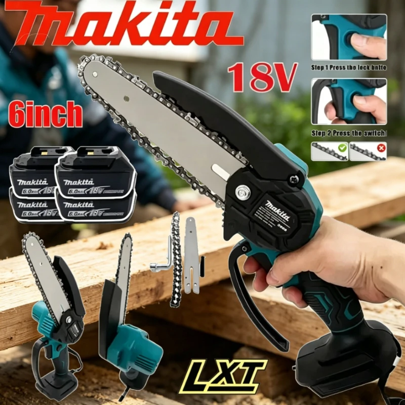 Makita 6 Inch Chain Saw Wood Logging Chain sawElectric Saw Handheld PortableGarden Pruning Wood Power Tool For 18V Battery
Makita 6 Inch Chain Saw Wood Logging Chain sawElectric Saw Handheld PortableGarden Pruning Wood Power Tool For 18V Battery