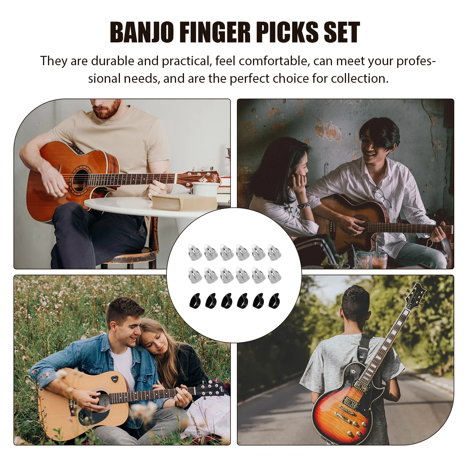 1Set Adjustable Zinc Alloy Guitar Finger Picks Set Durable Multifunctional Banjo Bass Ukulele Guitar Accessories Finger Playing
1Set Adjustable Zinc Alloy Guitar Finger Picks Set Durable Multifunctional Banjo Bass Ukulele Guitar Accessories Finger Playing