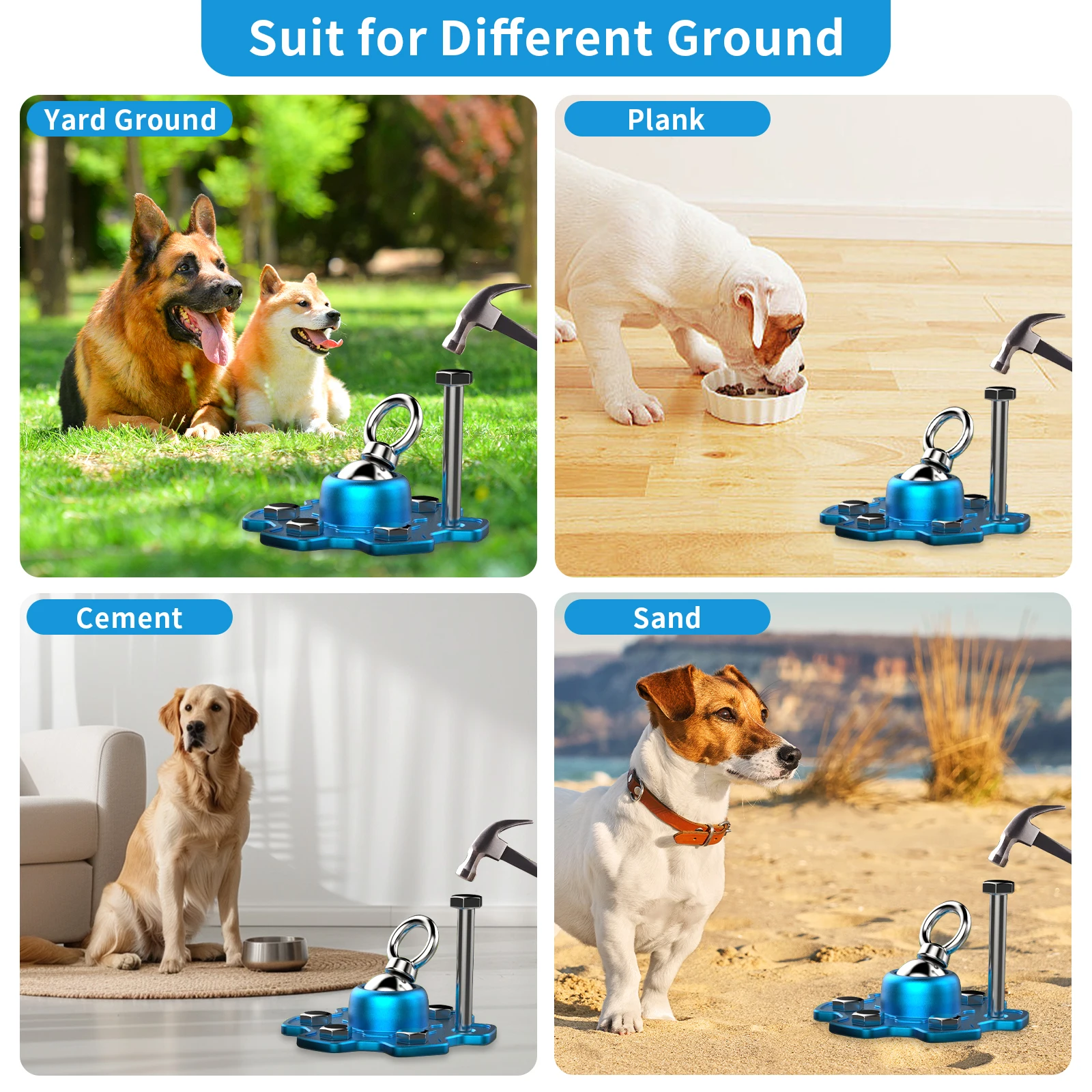Heavy Duty Dog Tie out Stake for Camping 360° Swivel Anchor Portable Easy Install System for Large & Small Dogs up to 200 Lbs
Heavy Duty Dog Tie out Stake for Camping 360° Swivel Anchor Portable Easy Install System for Large & Small Dogs up to 200 Lbs