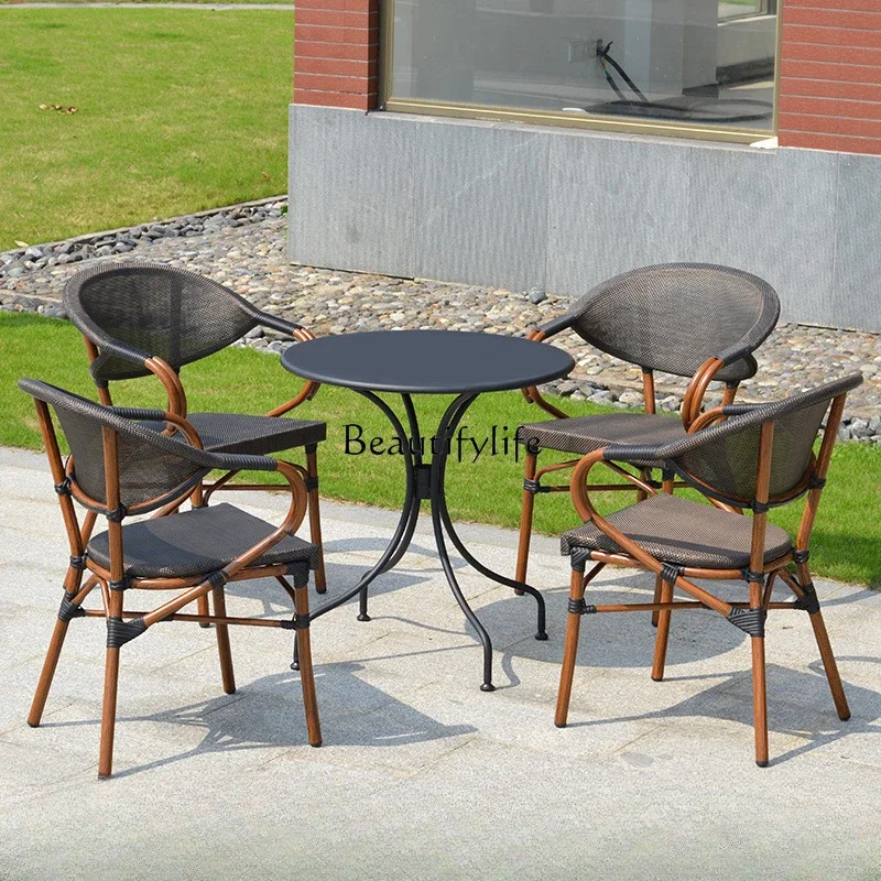 Garden leisure tables and chairs simple modern outdoor rattan chairs bed and breakfast metal furniture
Garden leisure tables and chairs simple modern outdoor rattan chairs bed and breakfast metal furniture