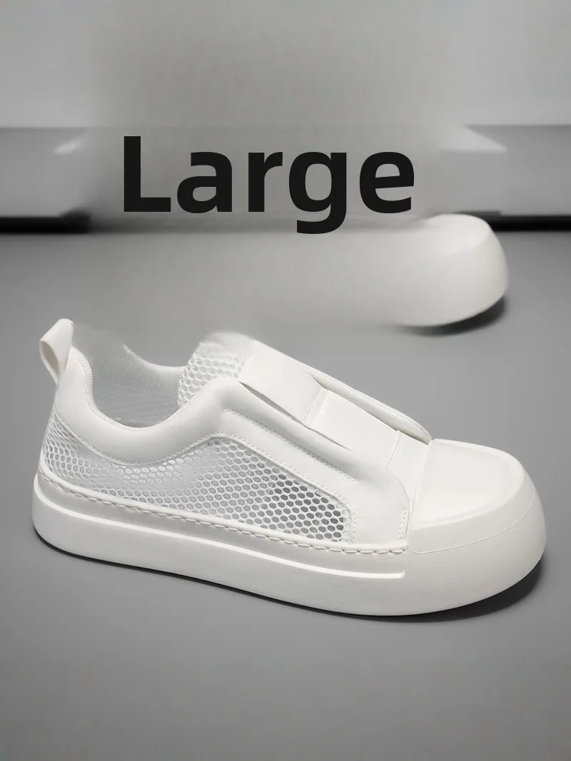Men's Summer Breathable Hollow Mesh Shoes Lightweight Casual Slip-On Sneakers round Toe Thick Bottom PVC Outsole Pure Color
Men's Summer Breathable Hollow Mesh Shoes Lightweight Casual Slip-On Sneakers round Toe Thick Bottom PVC Outsole Pure Color