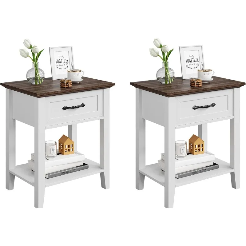 Nightstands Set of 2, End Table with Drawer, Side Table for Spaces, 2 Tiers Storage Shelves with Dresser
Nightstands Set of 2, End Table with Drawer, Side Table for Spaces, 2 Tiers Storage Shelves with Dresser