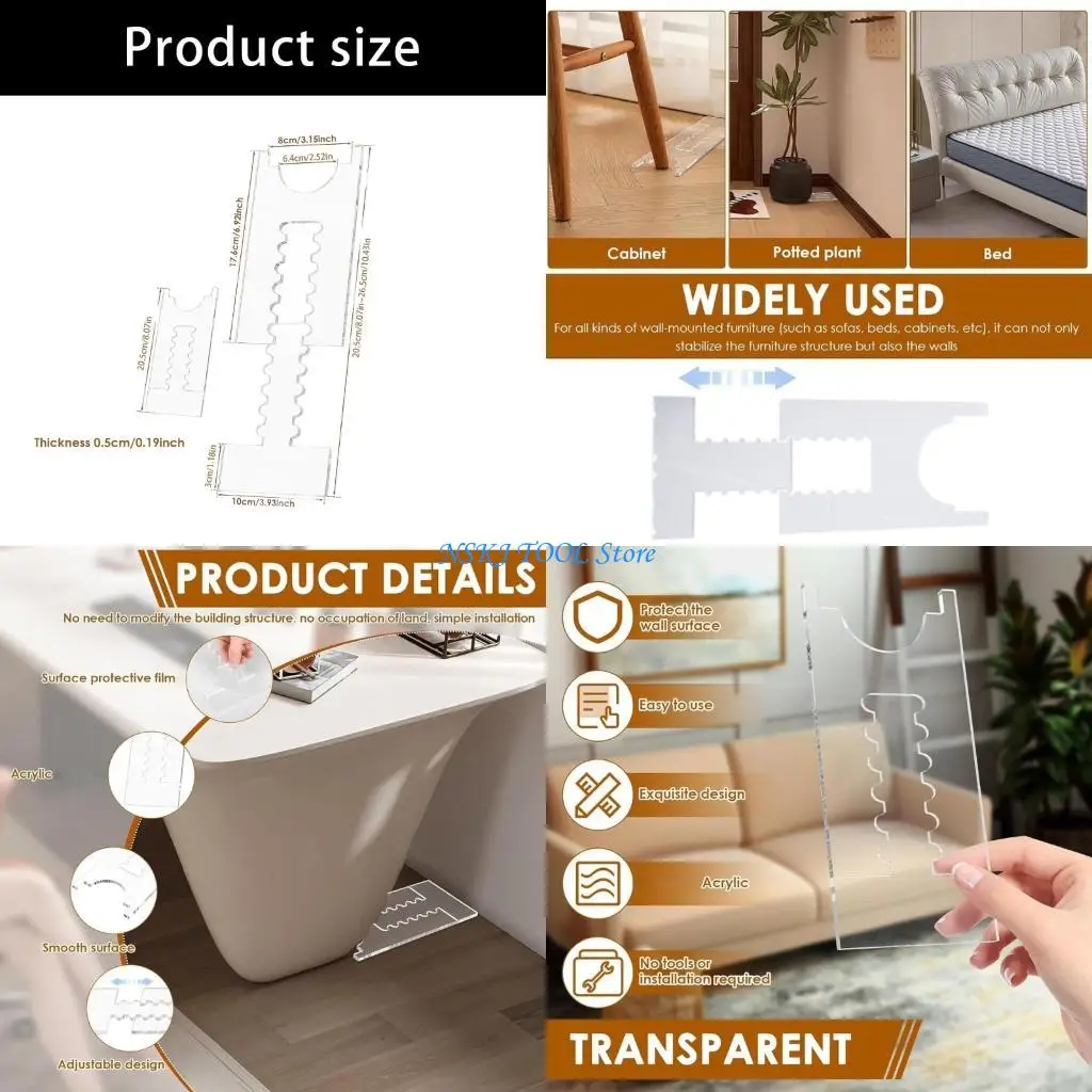 L8RC Invisible Furniture Spacers Bed Stopper Clear Bed Stoppers Wall Bumpers Nonslip
L8RC Invisible Furniture Spacers Bed Stopper Clear Bed Stoppers Wall Bumpers Nonslip