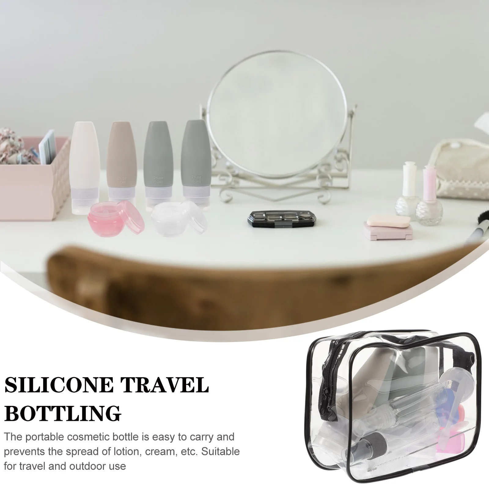 1 set Travel Bottles Set Portable Containers Refillable Toiletry Lotion Shampoo Dispensers Leakproof for Trip Business 
1 set Travel Bottles Set Portable Containers Refillable Toiletry Lotion Shampoo Dispensers Leakproof for Trip Business