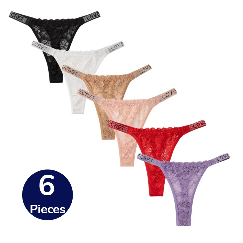 TrowBridge 2PCS Lace Women's Panties Fashion Letter Belt Shining Female Thongs Sexy Lingerie Hollow Out G-Strings Cozy T-BackHot
TrowBridge 2PCS Lace Women's Panties Fashion Letter Belt Shining Female Thongs Sexy Lingerie Hollow Out G-Strings Cozy T-BackHot