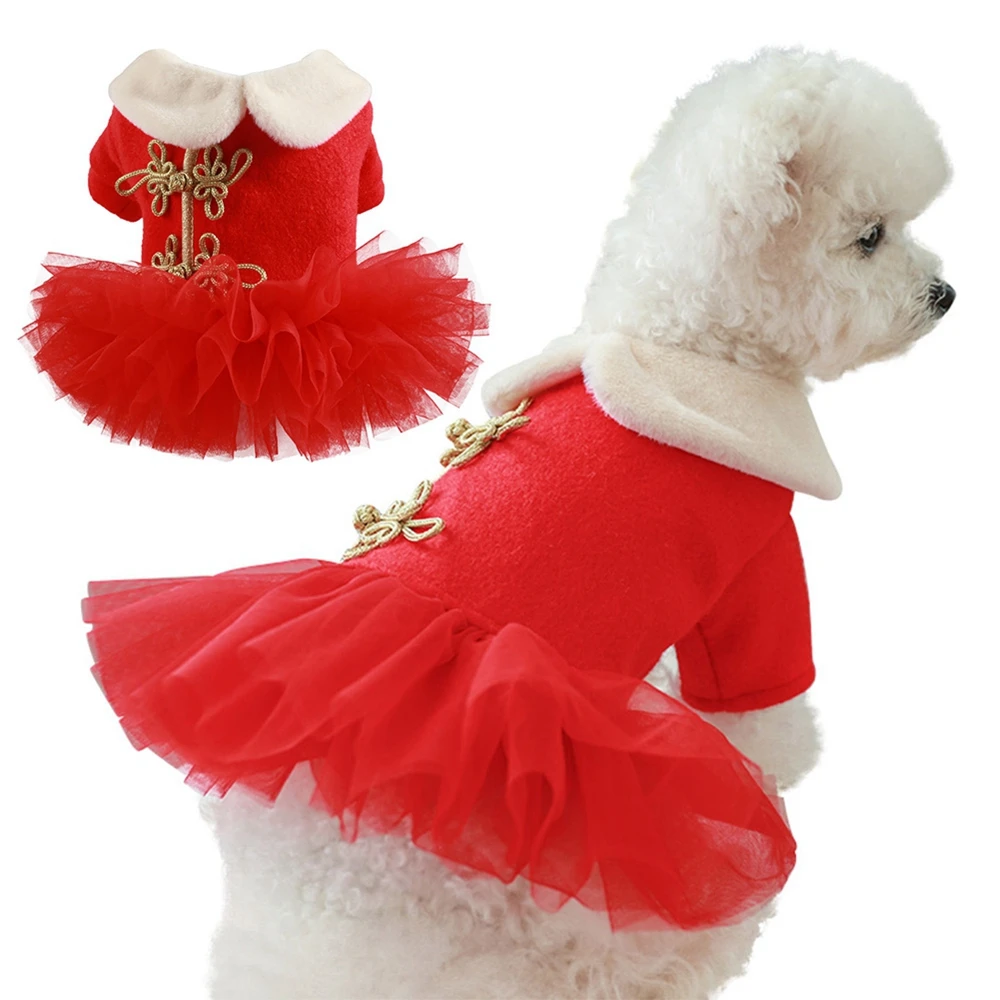 Dog Christmas Dress Chinese Style Breathable New Year Red Dog Dress Pet Dog Warm Skirt for Small and Medium Sized Dogs
Dog Christmas Dress Chinese Style Breathable New Year Red Dog Dress Pet Dog Warm Skirt for Small and Medium Sized Dogs