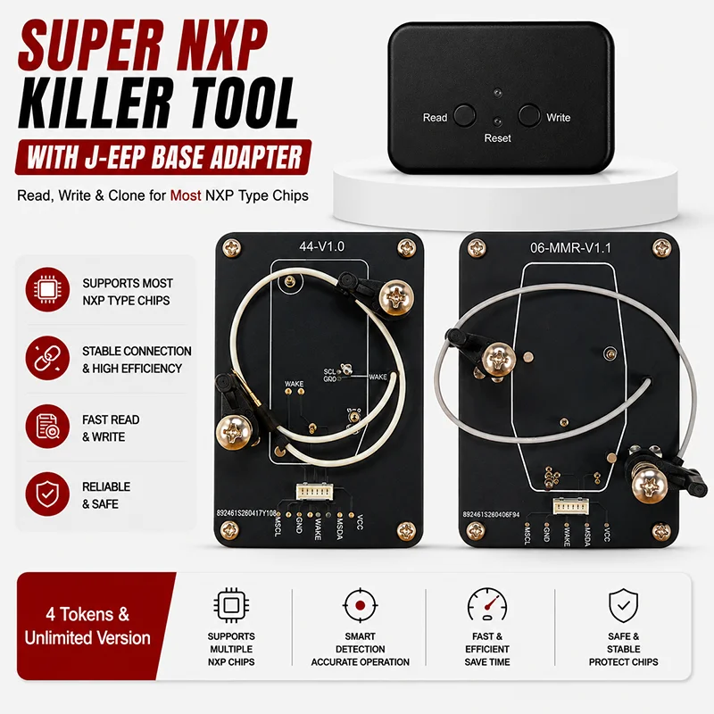 Super NXP Killer Read Copy Device With Adapter Base For J-eep Key All NXP Smart Keys Clones 4 Tokens & Unlimited Version
Super NXP Killer Read Copy Device With Adapter Base For J-eep Key All NXP Smart Keys Clones 4 Tokens & Unlimited Version