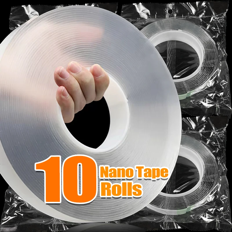 10/1Rolls Double Sided Nano Tape Removable Waterproof No Trace Reusable Self Adhesive Strips Office Washable Transparent Tape
10/1Rolls Double Sided Nano Tape Removable Waterproof No Trace Reusable Self Adhesive Strips Office Washable Transparent Tape