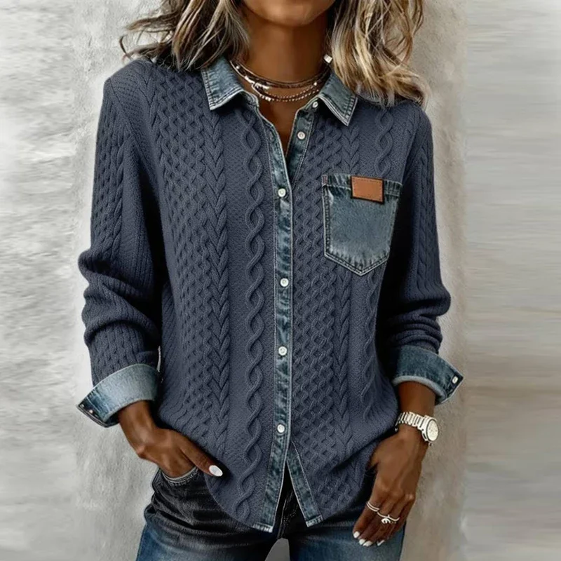 Woman Fashion Patchwork Knitted Sweater Autumn Turn-down Collar Button Top Cardigan Winter Long Sleeve Knitwear Shirt Outerwears
Woman Fashion Patchwork Knitted Sweater Autumn Turn-down Collar Button Top Cardigan Winter Long Sleeve Knitwear Shirt Outerwears