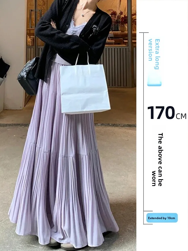 High Waist A-Line Skirt Women's Purple Pleated f-length Spring Summer Casual Skirts Office Commute Stand Fit Chinese
High Waist A-Line Skirt Women's Purple Pleated f-length Spring Summer Casual Skirts Office Commute Stand Fit Chinese