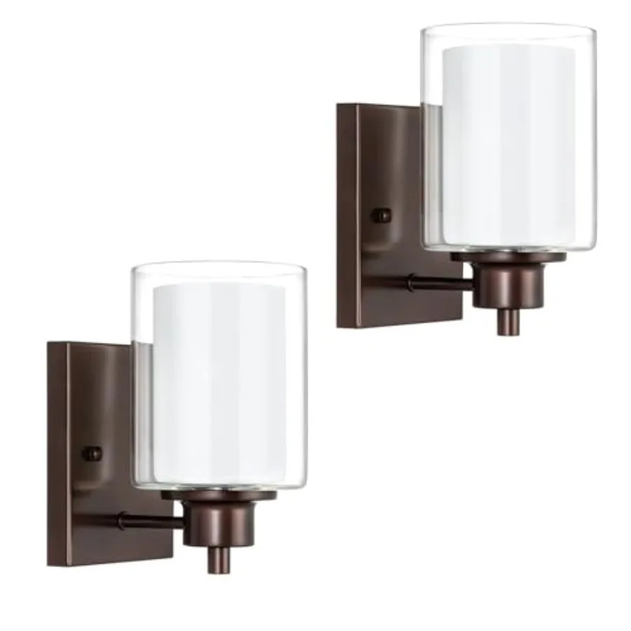 Bath Vanity Light Fixtures Modern Indoor Wall Scone Lighting with Dual Glass Shade Oil Rubbed Bronze Wall Lamp for Bedroom Mirr
Bath Vanity Light Fixtures Modern Indoor Wall Scone Lighting with Dual Glass Shade Oil Rubbed Bronze Wall Lamp for Bedroom Mirr