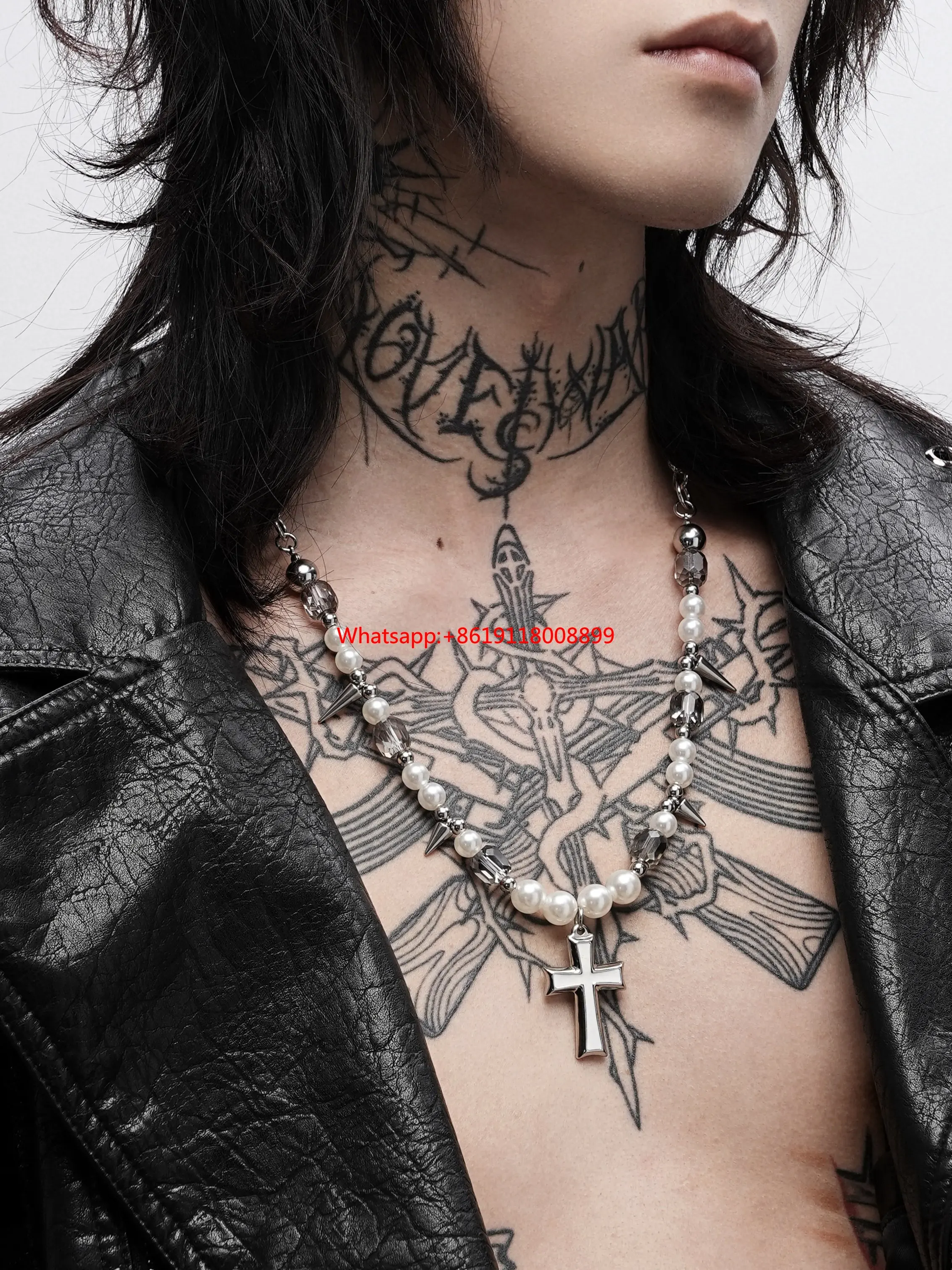 Punk Style Niche Premium Rivet Heavy Industry Cross Pearl Necklace Subculture
Punk Style Niche Premium Rivet Heavy Industry Cross Pearl Necklace Subculture
