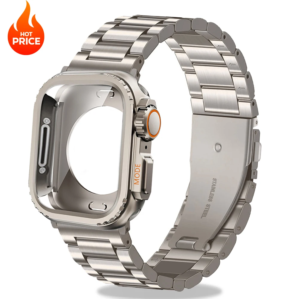 Чехол + ремешок для Apple Watch Ultra 2 Band 49 мм 46 мм 42 мм 45 мм 44 мм Браслет из нержавеющей стали IWatch Series 10 9 8 7 SE Металлический чехол
Чехол + ремешок для Apple Watch Ultra 2 Band 49 мм 46 мм 42 мм 45 мм 44 мм Браслет из нержавеющей стали IWatch Series 10 9 8 7 SE Металлический чехол