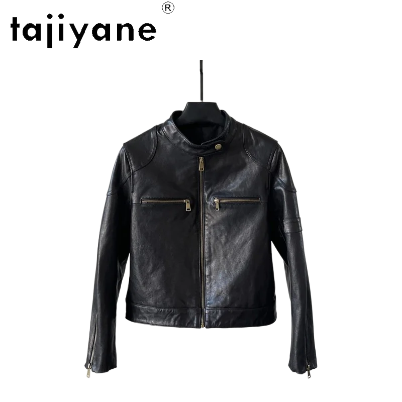TAJIYANE Real Leather Jacket Short Sheepskin Woman Coats Stand Collar Oil Wax Leather Jackets for Woman Leather Coat Дубленка
TAJIYANE Real Leather Jacket Short Sheepskin Woman Coats Stand Collar Oil Wax Leather Jackets for Woman Leather Coat Дубленка