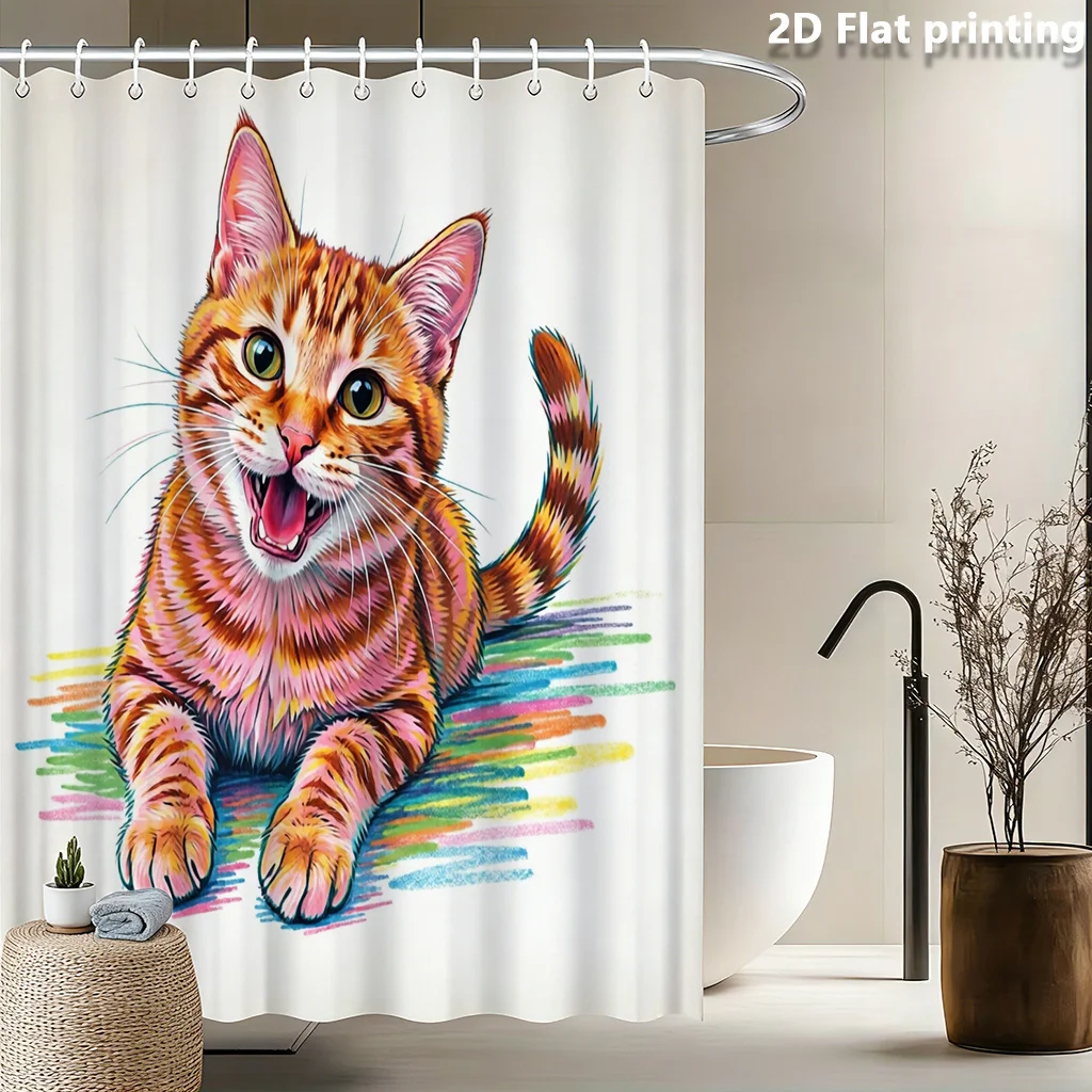 Cute Cat Bathroom Shower Curtain Waterproof Funny Pet Art Wall Decor Polyester Household Gift
Cute Cat Bathroom Shower Curtain Waterproof Funny Pet Art Wall Decor Polyester Household Gift