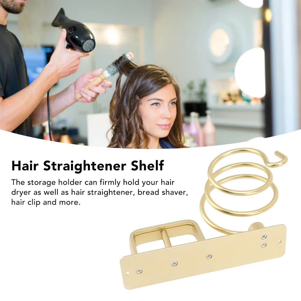 Aluminum Hair Dryer Holder Gold Wall Mounted Hair Straightener Holder Durable Spiral Shelf Hair Dryer Stand Space-Saving
Aluminum Hair Dryer Holder Gold Wall Mounted Hair Straightener Holder Durable Spiral Shelf Hair Dryer Stand Space-Saving