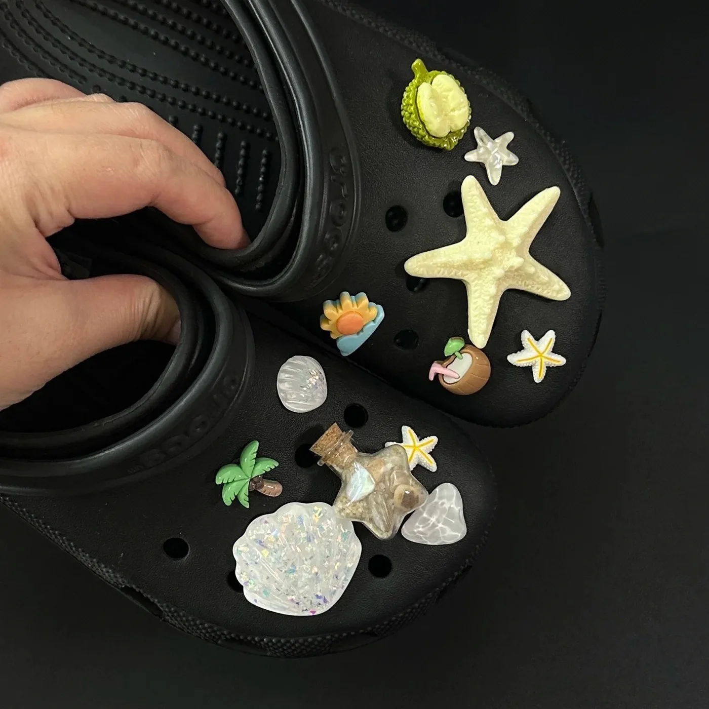 NEW Summer Starfish Coconut Wishing Bottle Shoe Charms for Clogs, DIY Decor Buckles Accessories Fit Croc Sandals
NEW Summer Starfish Coconut Wishing Bottle Shoe Charms for Clogs, DIY Decor Buckles Accessories Fit Croc Sandals