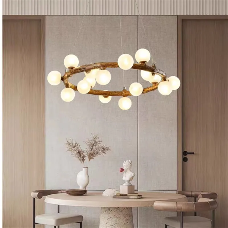 Retro Tree Branch Chandelier Round Ring Pendant Light For Dining Room Bedroom Brown Wood Pendant Lamp Nordic Glass Hanging Lamp
Retro Tree Branch Chandelier Round Ring Pendant Light For Dining Room Bedroom Brown Wood Pendant Lamp Nordic Glass Hanging Lamp