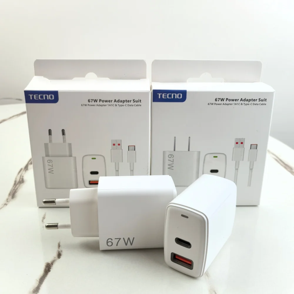 Tecno 67W EU/US Plug Charger Fast Charging 1A/1C 2Port Wall Power Adapter For Tecno Pop X Camon Spark 50 30 40 20 Pro Pova 7 6
Tecno 67W EU/US Plug Charger Fast Charging 1A/1C 2Port Wall Power Adapter For Tecno Pop X Camon Spark 50 30 40 20 Pro Pova 7 6