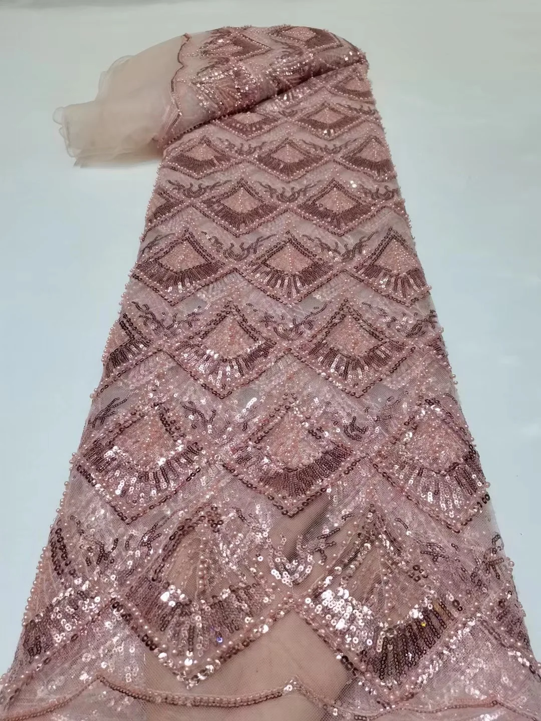 Pink Handmade Beaded African Material French Tulle Lace & Sequin Lace Fabric High Quality Mesh Lace Fabric Women's Dress NMT5314
Pink Handmade Beaded African Material French Tulle Lace & Sequin Lace Fabric High Quality Mesh Lace Fabric Women's Dress NMT5314