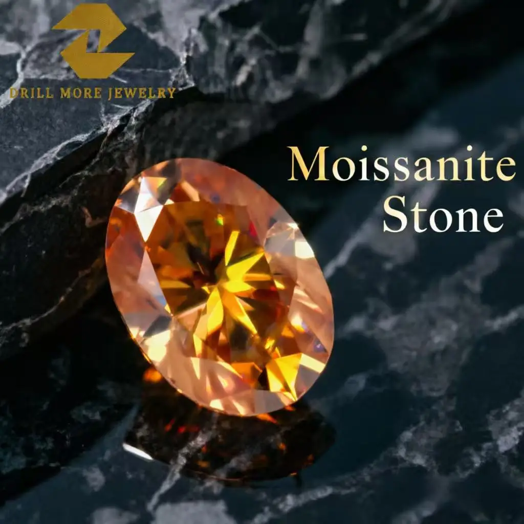 Moissanite Gemstone Champagne Color Oval Cut Lab Synthetic Created Heat Diamond for Diy Jewelry Making with Certificate
Moissanite Gemstone Champagne Color Oval Cut Lab Synthetic Created Heat Diamond for Diy Jewelry Making with Certificate