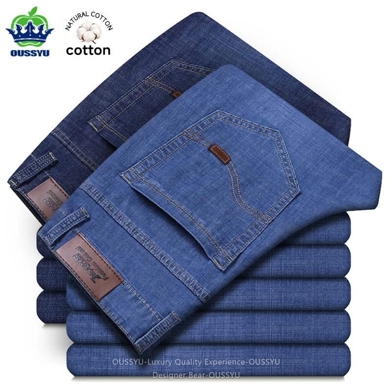 OUSSYU Brand Summer Thin Breathable Jeans Men Cotton Business Slim Casual Denim Pants Work Korea Trouser Plus Size Father's Day
OUSSYU Brand Summer Thin Breathable Jeans Men Cotton Business Slim Casual Denim Pants Work Korea Trouser Plus Size Father's Day