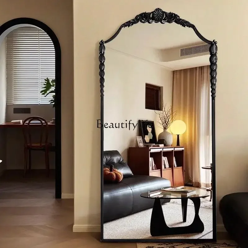 yj7 French arched carved American retro full-body mirror wall-mounted floor mirror 
yj7 French arched carved American retro full-body mirror wall-mounted floor mirror