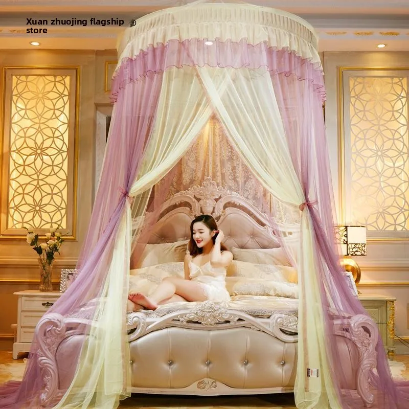 Princess Style round Dome Ceiling Mounted Mosquito Net No Installation Required Fashionable Bed Curtain Air Filtering Iron Frame
Princess Style round Dome Ceiling Mounted Mosquito Net No Installation Required Fashionable Bed Curtain Air Filtering Iron Frame