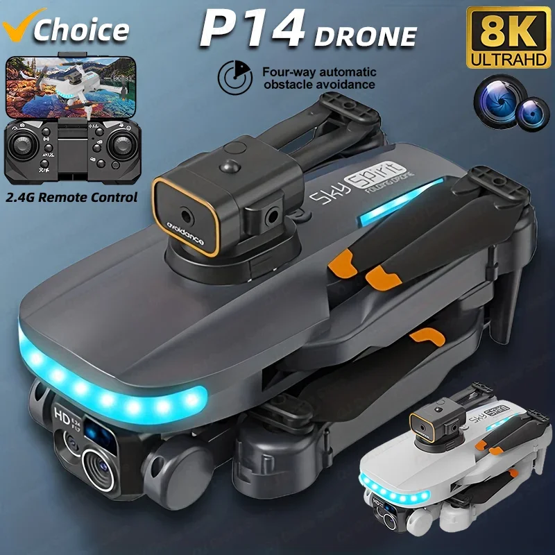 Новинка 2024, профессиональный мини-Дрон P14 8K HD с двойной камерой, оптический поток, предотвращение препятствий, Аэрофотосъемка, складной Квадрокоптер
Новинка 2024, профессиональный мини-Дрон P14 8K HD с двойной камерой, оптический поток, предотвращение препятствий, Аэрофотосъемка, складной Квадрокоптер