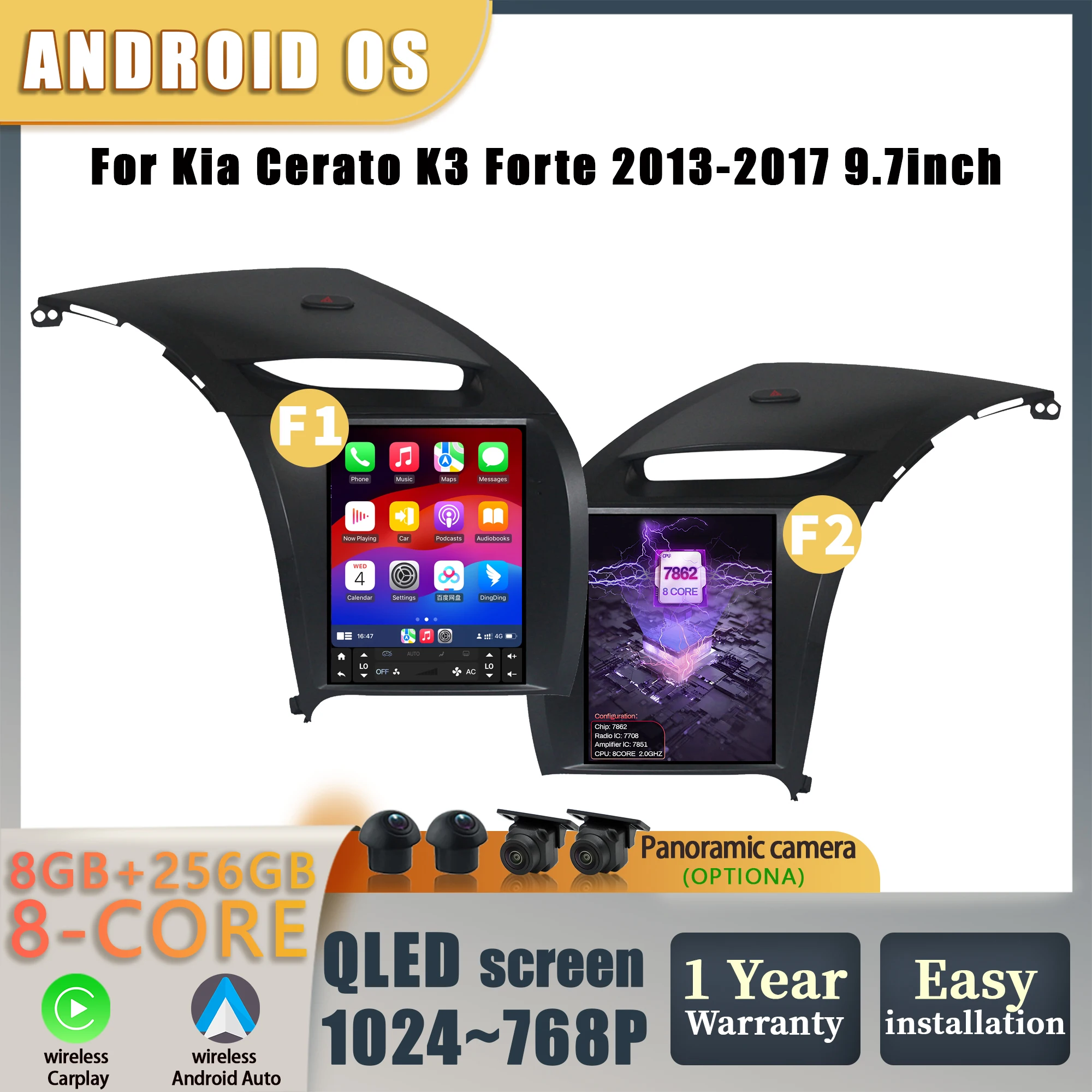 9.7inch For Kia Cerato K3 Forte 2013 2014 2015-2017 Car Radio Wireless CarPlay GPS Navigation Multimedia Head Unit QLED Screen
9.7inch For Kia Cerato K3 Forte 2013 2014 2015-2017 Car Radio Wireless CarPlay GPS Navigation Multimedia Head Unit QLED Screen