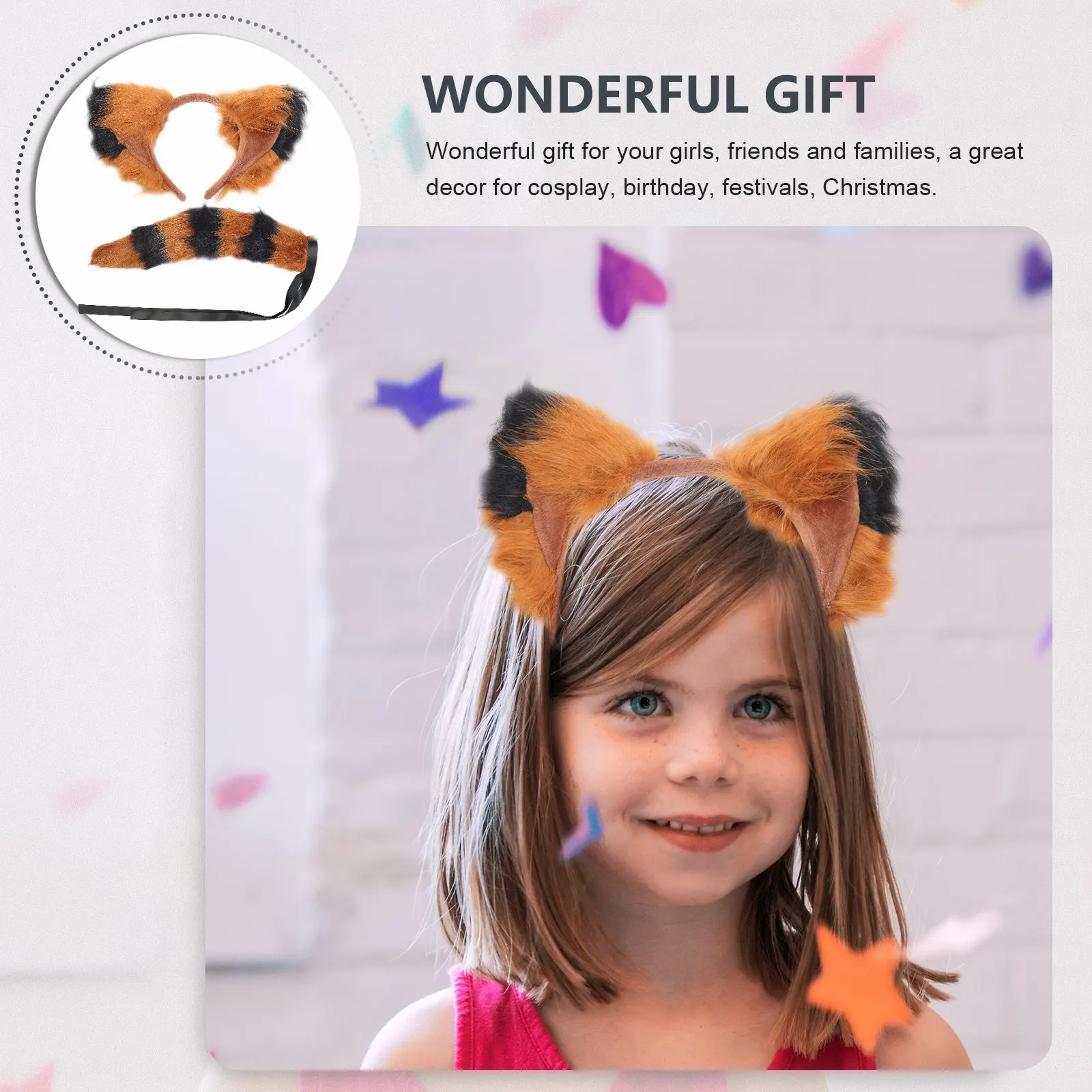 1Set Foxes Ears Hairband with Matching Tail Decor Creative Chic Cosplay Party Prop for Girls Friends Families Night Gathering
1Set Foxes Ears Hairband with Matching Tail Decor Creative Chic Cosplay Party Prop for Girls Friends Families Night Gathering