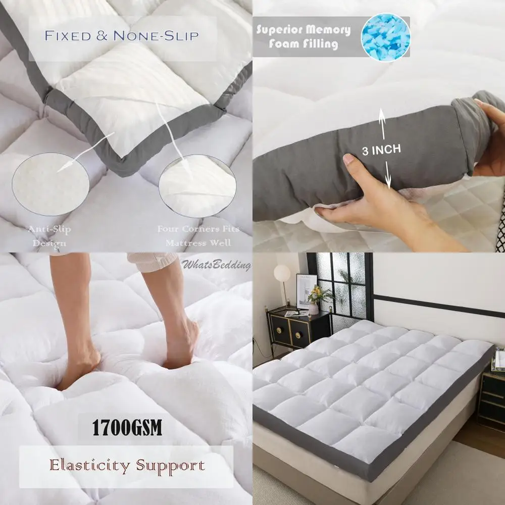 Полноразмерный наматрасник из пены с эффектом памяти — плюшевая подушка, охлаждение и согрев, противоскользящая основа, 4 эластичных ремня, 75x54 дюйма
Полноразмерный наматрасник из пены с эффектом памяти — плюшевая подушка, охлаждение и согрев, противоскользящая основа, 4 эластичных ремня, 75x54 дюйма