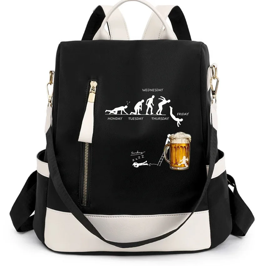 Водонепроницаемый женский рюкзак с забавным принтом пивных бутылок, модная школьная сумка с защитой от кражи, большая вместительная дорожная сумка через плечо с вышивкой
Водонепроницаемый женский рюкзак с забавным принтом пивных бутылок, модная школьная сумка с защитой от кражи, большая вместительная дорожная сумка через плечо с вышивкой