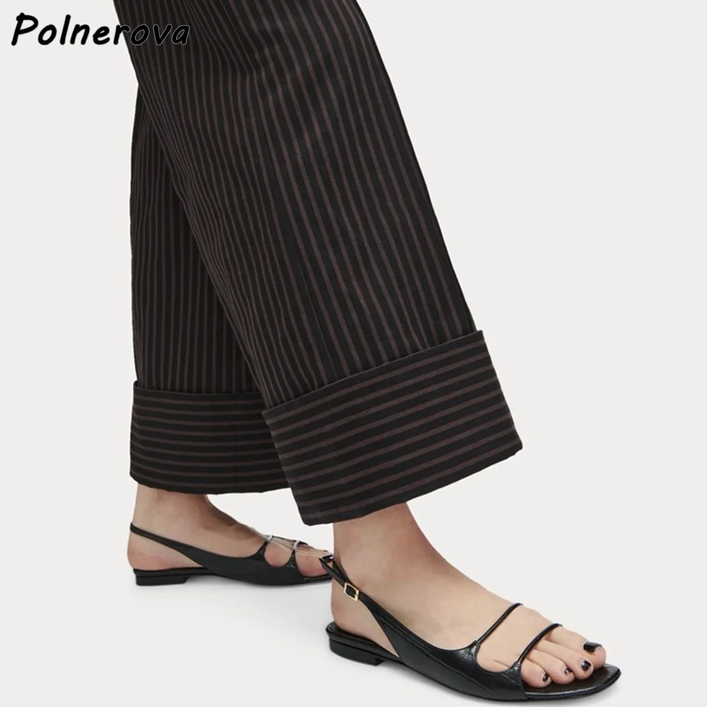 Crocodile Leather Straight Strap Sandals Flat Straight Strap Hollow Black Round Toe Concise Shoes Buckle Strap Women Shoes
Crocodile Leather Straight Strap Sandals Flat Straight Strap Hollow Black Round Toe Concise Shoes Buckle Strap Women Shoes