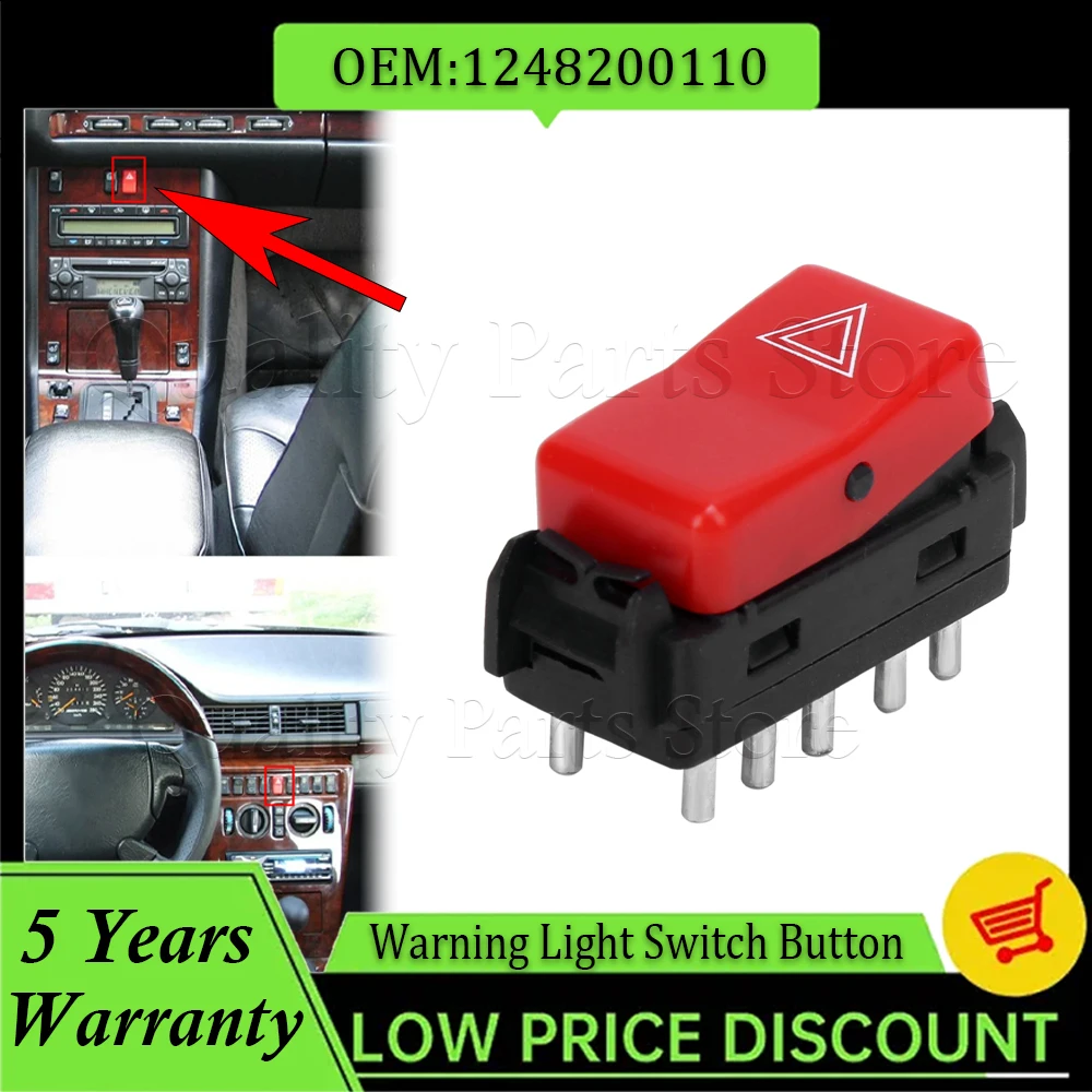 Car Warning Hazard Light Switch 1248200110 For Mercedes-Benz C220 1984 1985 1986 1987 1988 1989 1990 1991 1992 1993 1994 1995
Car Warning Hazard Light Switch 1248200110 For Mercedes-Benz C220 1984 1985 1986 1987 1988 1989 1990 1991 1992 1993 1994 1995