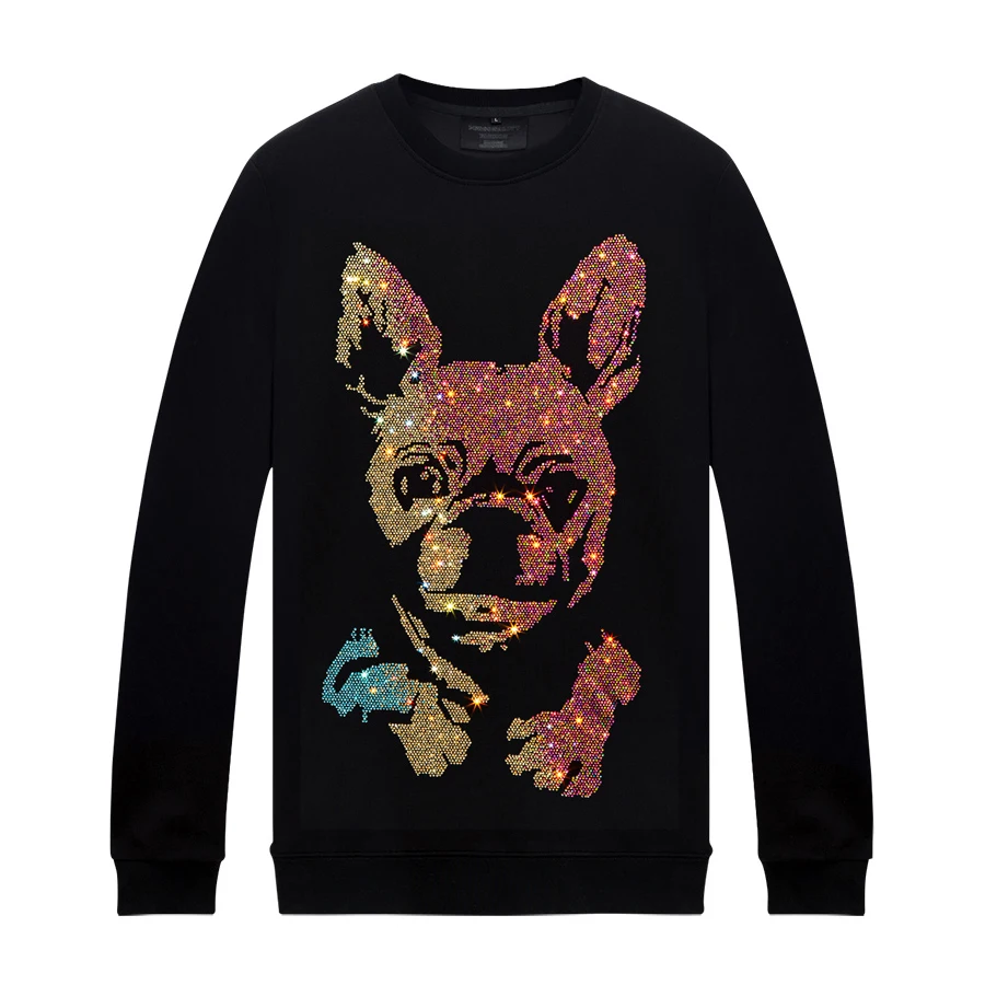 Rhinestones Long Sleeves Sweatshirts for Men Women Black Pullover Tops Streetwear Hip Hop Spring Autumn
Rhinestones Long Sleeves Sweatshirts for Men Women Black Pullover Tops Streetwear Hip Hop Spring Autumn