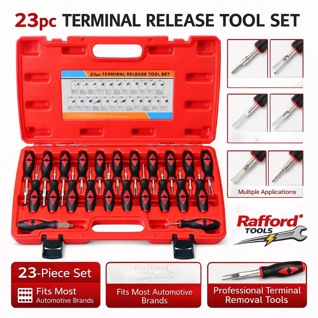 Rafford Universal 23PCS Wire Connector Release Tool Kit - Fit for American & Imported Vehicles | Easy Wire Harness Remover Set
Rafford Universal 23PCS Wire Connector Release Tool Kit - Fit for American & Imported Vehicles | Easy Wire Harness Remover Set