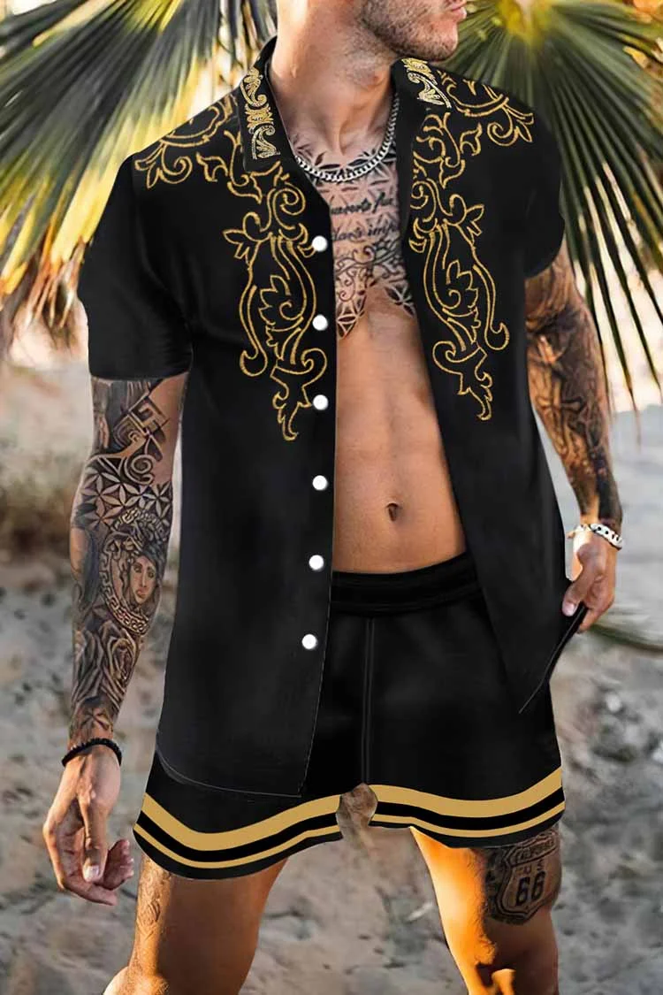 2023 Spring and Summer NEW Men's Shirt Beach Suit Polyester Jacquard Craft Casual Party Men's Shirt Beach Set
2023 Spring and Summer NEW Men's Shirt Beach Suit Polyester Jacquard Craft Casual Party Men's Shirt Beach Set