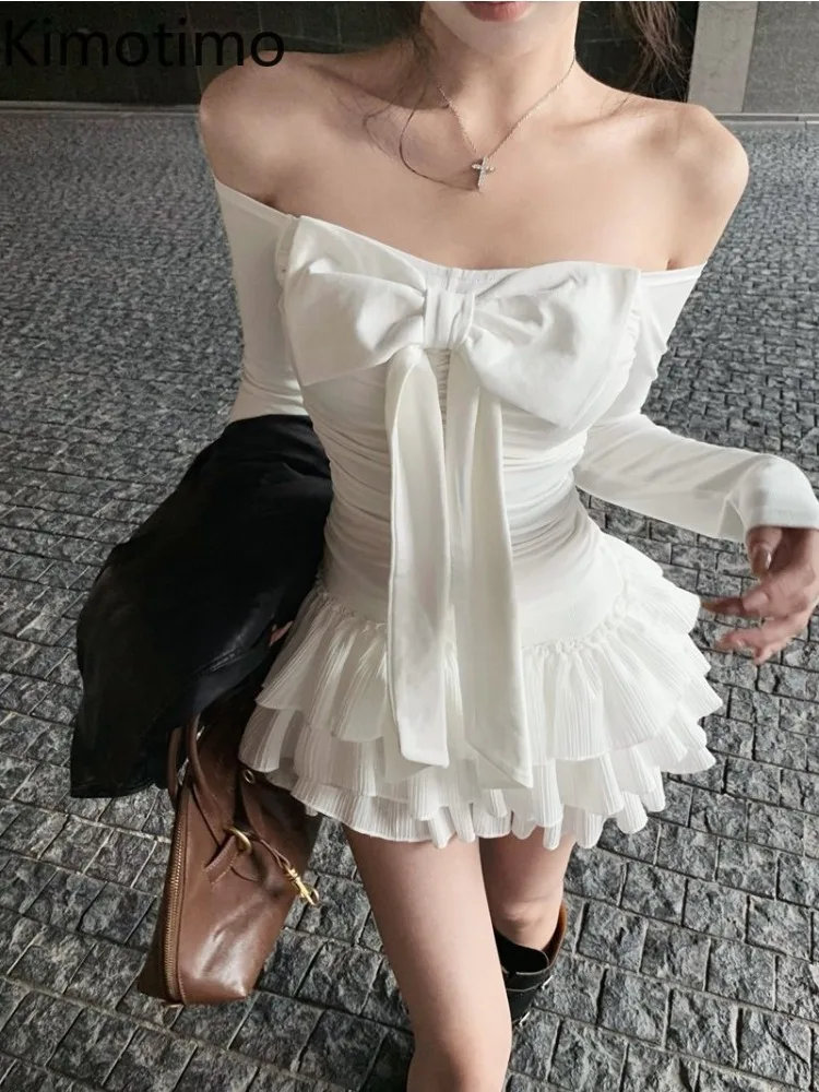 Kimotimo Ins Big Bow Slash Neck T-shirts Women Spring Long Sleeve Folds Waist Slim Fit Crop Top Spicy Girl Sweet Solid Y2k Tees
Kimotimo Ins Big Bow Slash Neck T-shirts Women Spring Long Sleeve Folds Waist Slim Fit Crop Top Spicy Girl Sweet Solid Y2k Tees