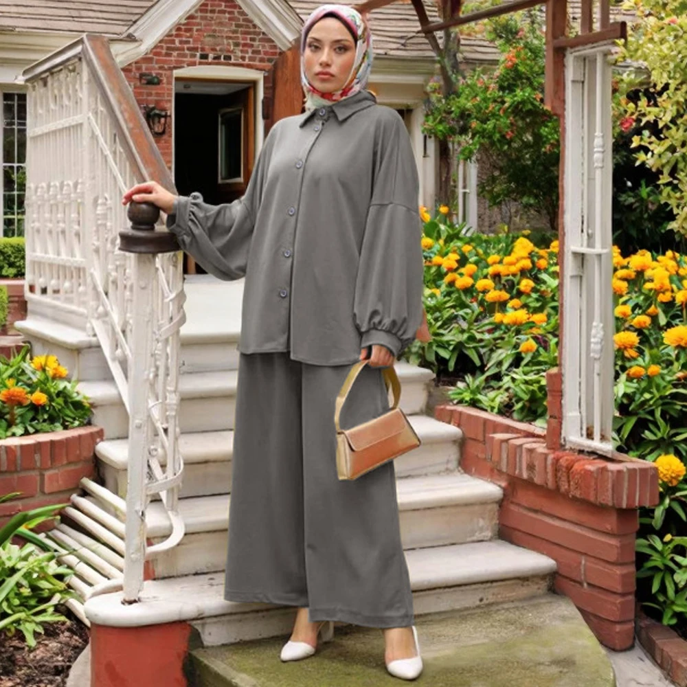 2PCS Women Tops Pants Set Muslim Shirt Trousers Suit Dubai Abaya Turkey Kaftan Islam Clothing Outfits Femme Musulmane Ensembles
2PCS Women Tops Pants Set Muslim Shirt Trousers Suit Dubai Abaya Turkey Kaftan Islam Clothing Outfits Femme Musulmane Ensembles