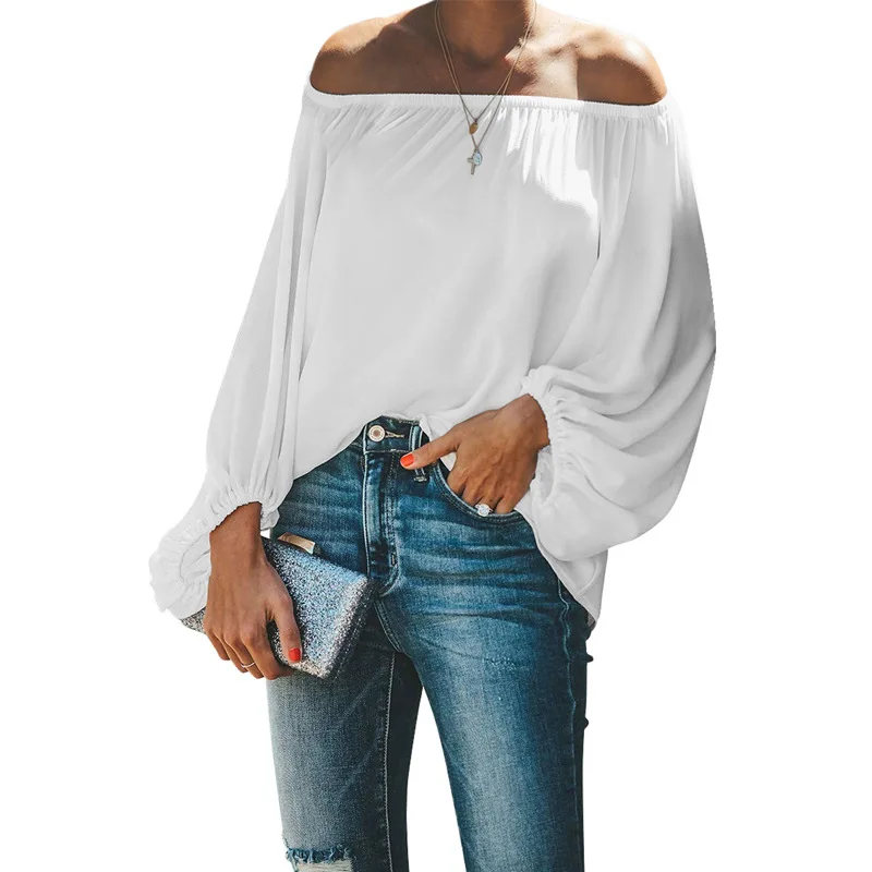 2025 New White Off-shoulder Top for Female Solid Color Simple Lantern Sleeve Loose Long Sleeve Women's Black T-shirt
2025 New White Off-shoulder Top for Female Solid Color Simple Lantern Sleeve Loose Long Sleeve Women's Black T-shirt