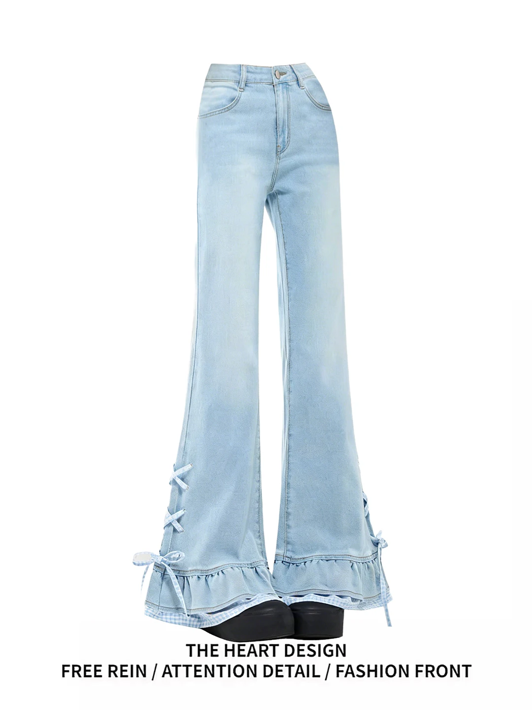 Light Blue Bow Tie Bell Bot High Waist Slimming Jeans Women's Spring 2026 New Design Cleanfit Cotton Casual Pants
Light Blue Bow Tie Bell Bot High Waist Slimming Jeans Women's Spring 2026 New Design Cleanfit Cotton Casual Pants
