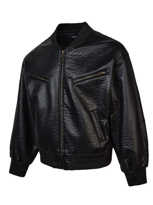 TANGZ Studio Men's Baseball Collar Jaet Loose Fit Vintage PU Leather Open Cardigan Coat with Pleated Design Sli And Han...
TANGZ Studio Men's Baseball Collar Jaet Loose Fit Vintage PU Leather Open Cardigan Coat with Pleated Design Sli And Han...