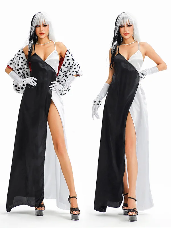 Halloween Costume 101 Dalmatians Black And White Devil Cruella Spot Dog Cosplay Stage Performance Clothing Women's Fashion
Halloween Costume 101 Dalmatians Black And White Devil Cruella Spot Dog Cosplay Stage Performance Clothing Women's Fashion
