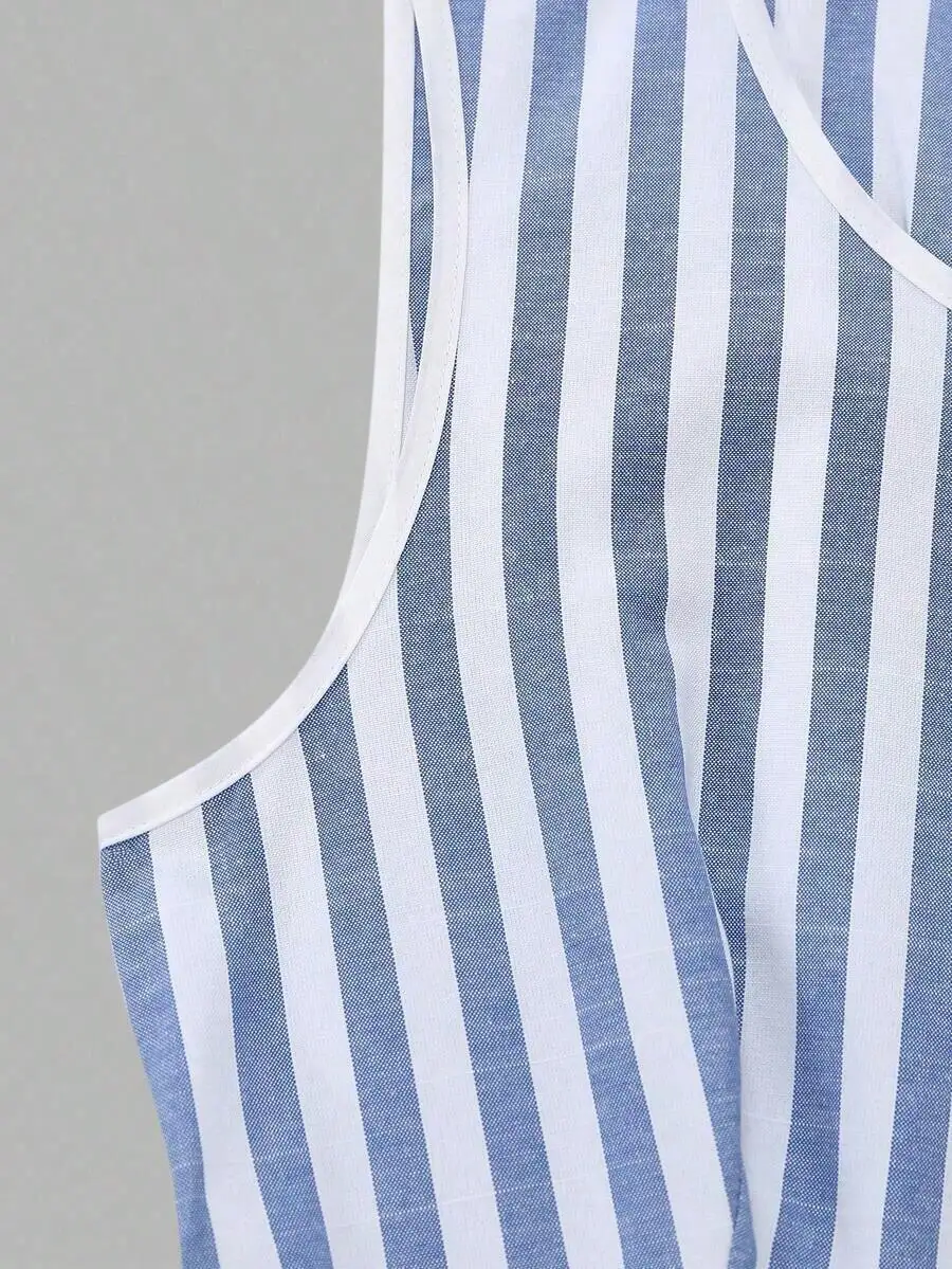Womens Cotton Linen Blue White Striped Sleeveless A-Line Midi Dress Casual Daily Vacation
Womens Cotton Linen Blue White Striped Sleeveless A-Line Midi Dress Casual Daily Vacation